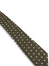 dark forest green and white striped with polka spot design cotton tie